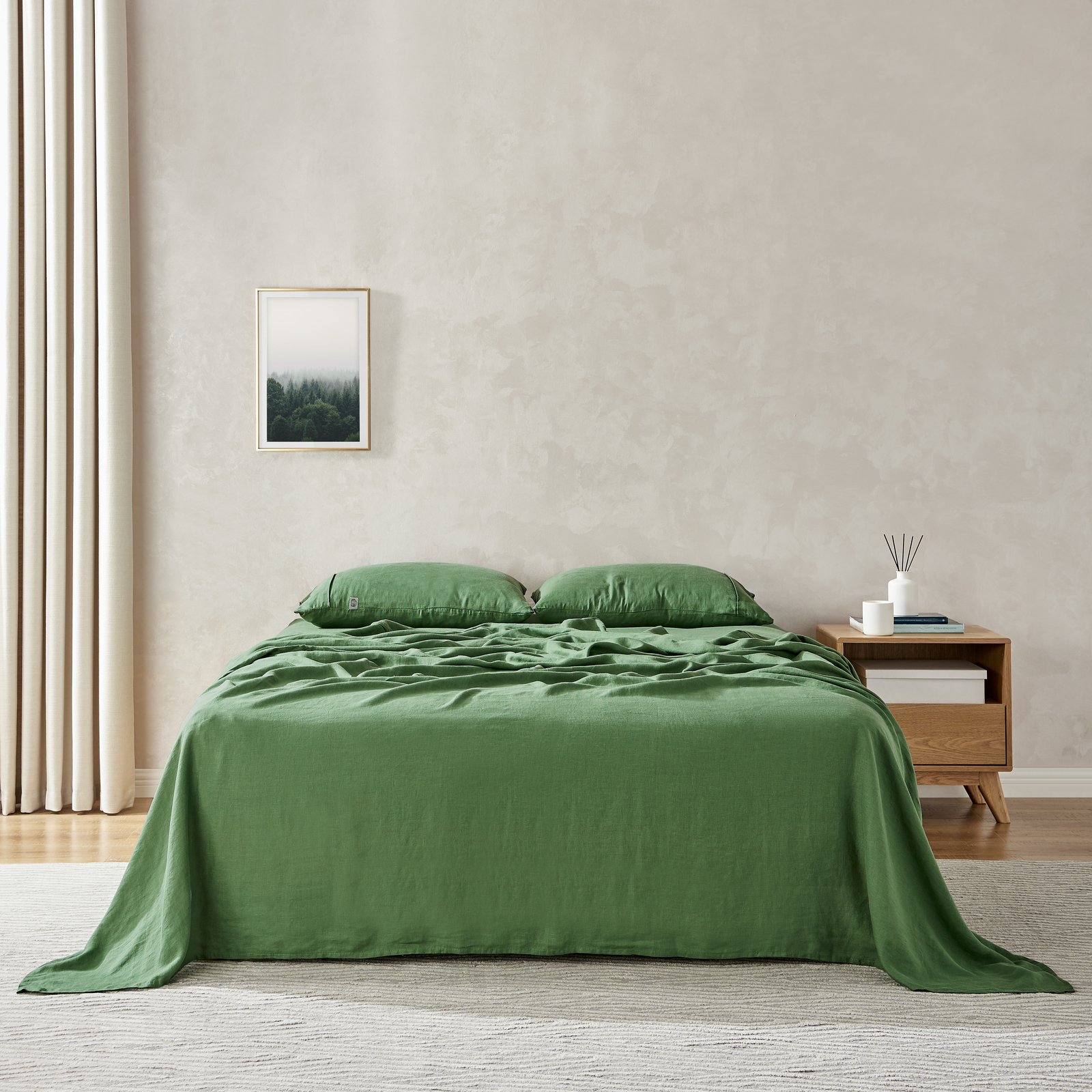 Natural Home Flax Linen Sheet Set Olive - Picture 5 of 20