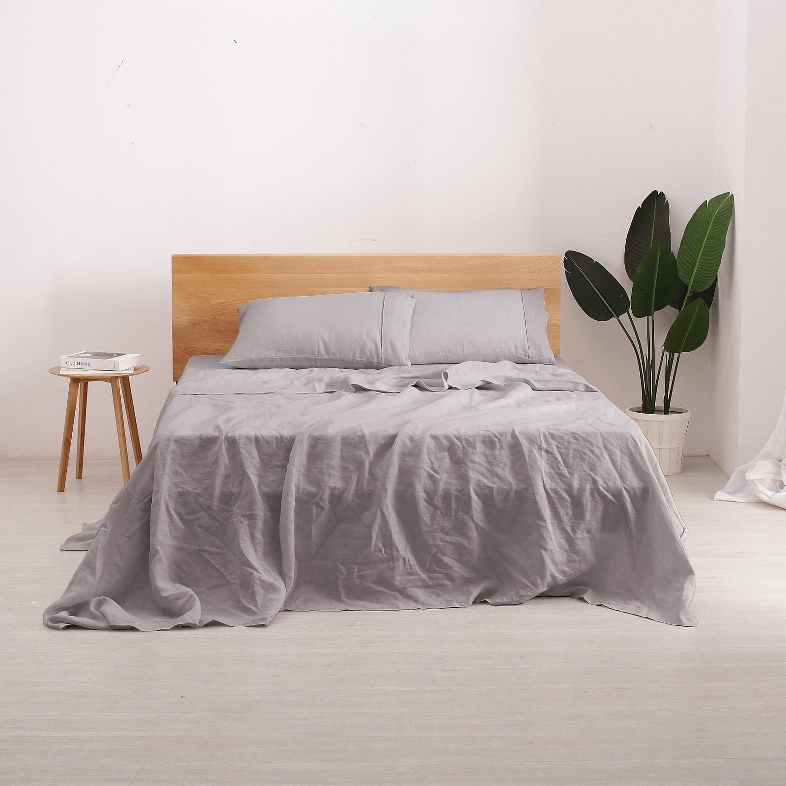 Natural Linen Sheet Set Quilt Cover Set Duvet Doona Single Double Queen King - Picture 26 of 63