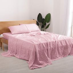 Natural Linen Sheet Set Quilt Cover Set Duvet Doona Single Double Queen King - Picture 34 of 63