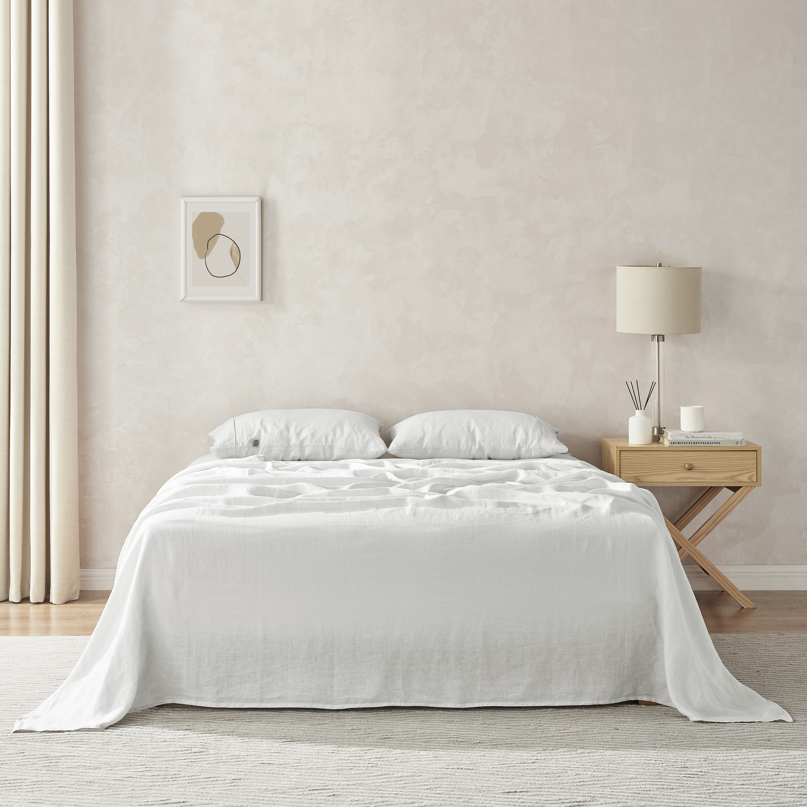 Natural Linen Sheet Set Quilt Cover Set Duvet Doona Single Double Queen King - Picture 14 of 63