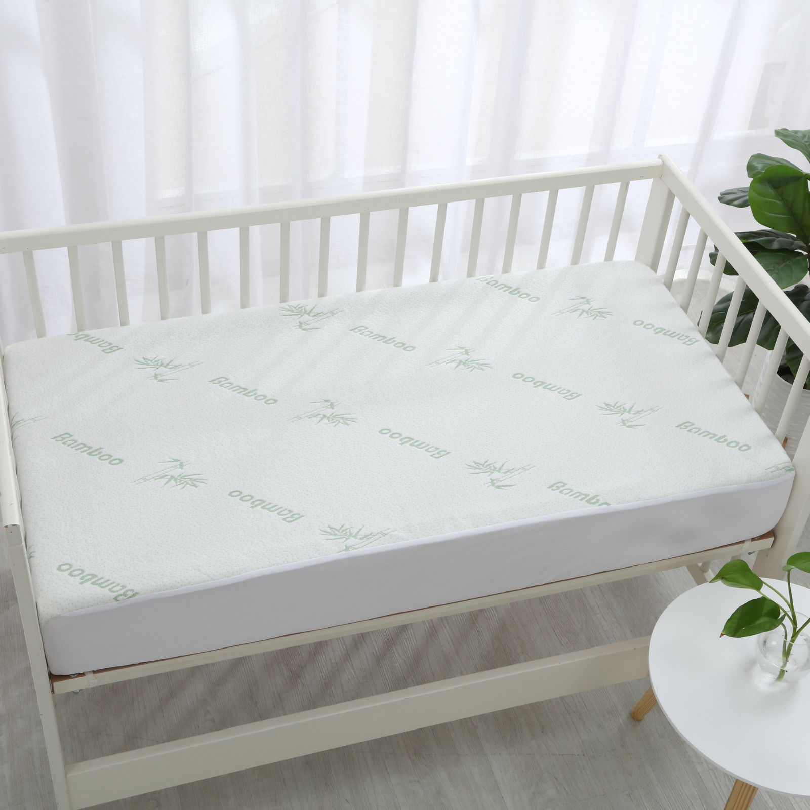 Dreamaker Baby Bamboo Knitted Cot Waterproof Mattress Protector - Picture 8 of 14