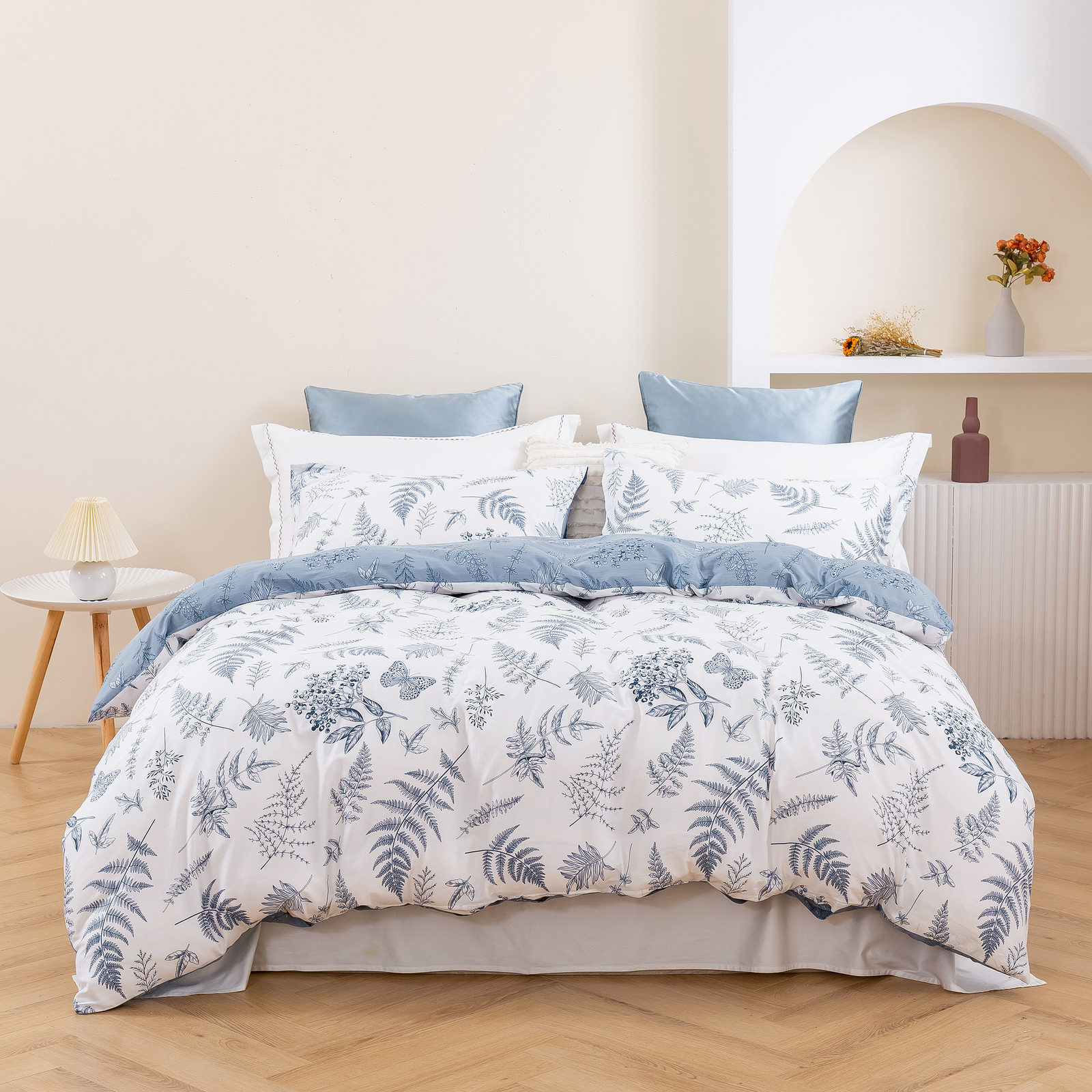 Dreamaker Daphne 100% Cotton Reversible Quilt Cover Set (Single, King Single, - Picture 21 of 50