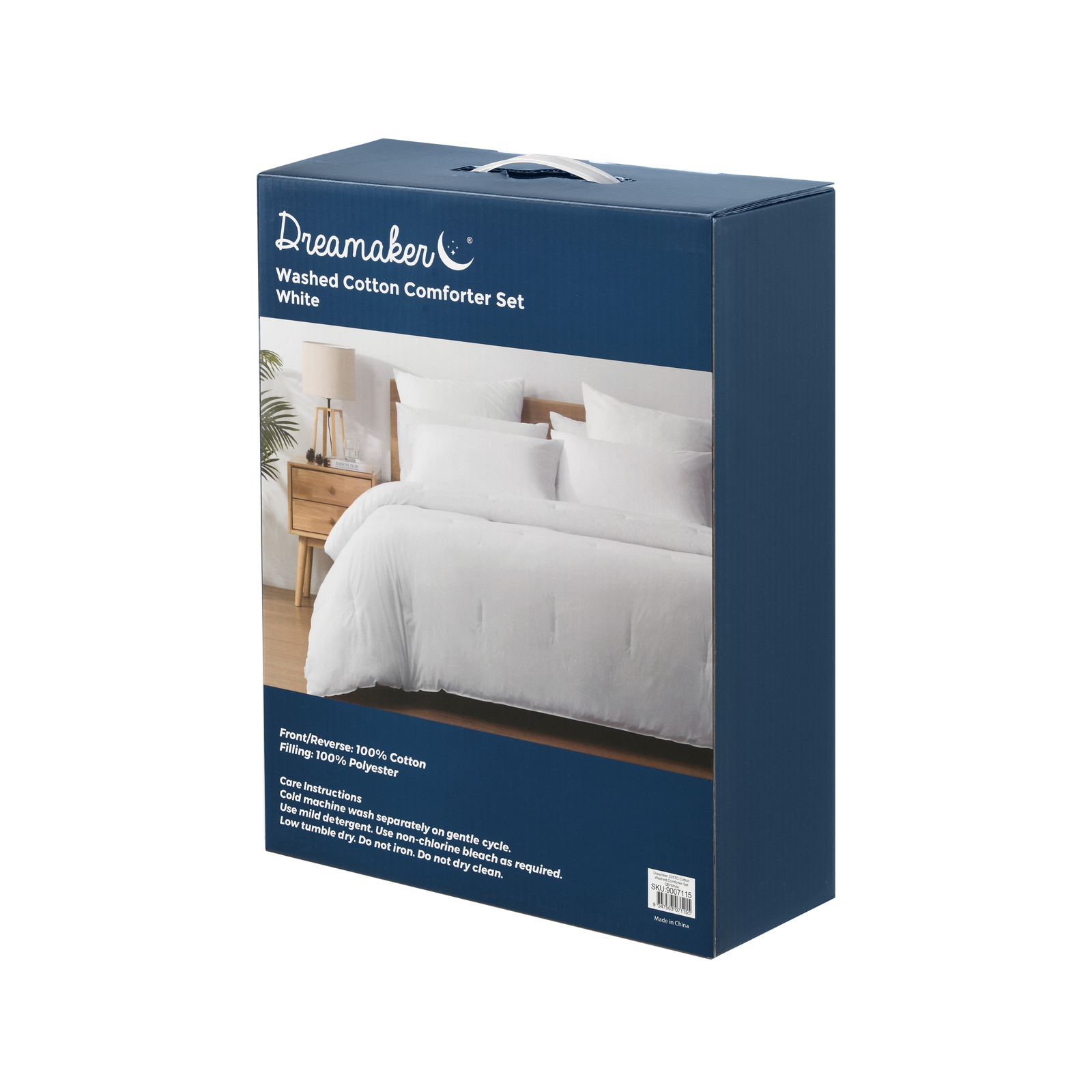 Dreamaker 225TC Cotton Washed Comforter Set White (Queen,King) - Picture 20 of 20