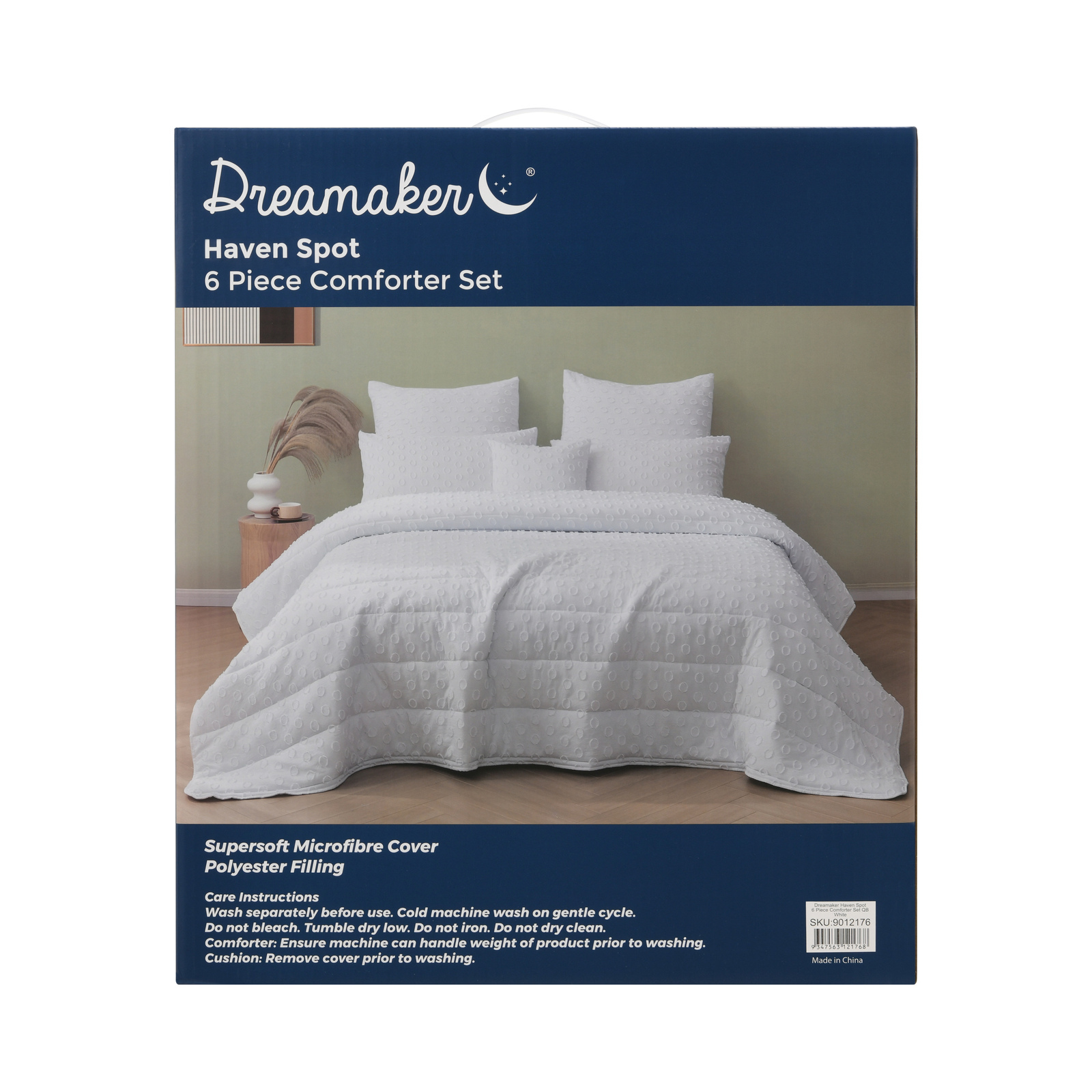 Dreamaker Haven Spot 6 Piece Comforter Set White - Picture 40 of 40