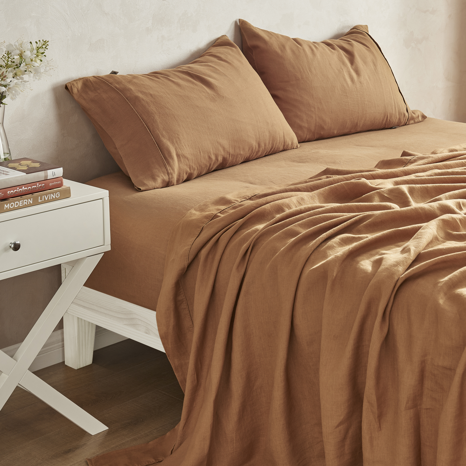 Natural Home Flax Linen Sheet Set Rust - Picture 18 of 24
