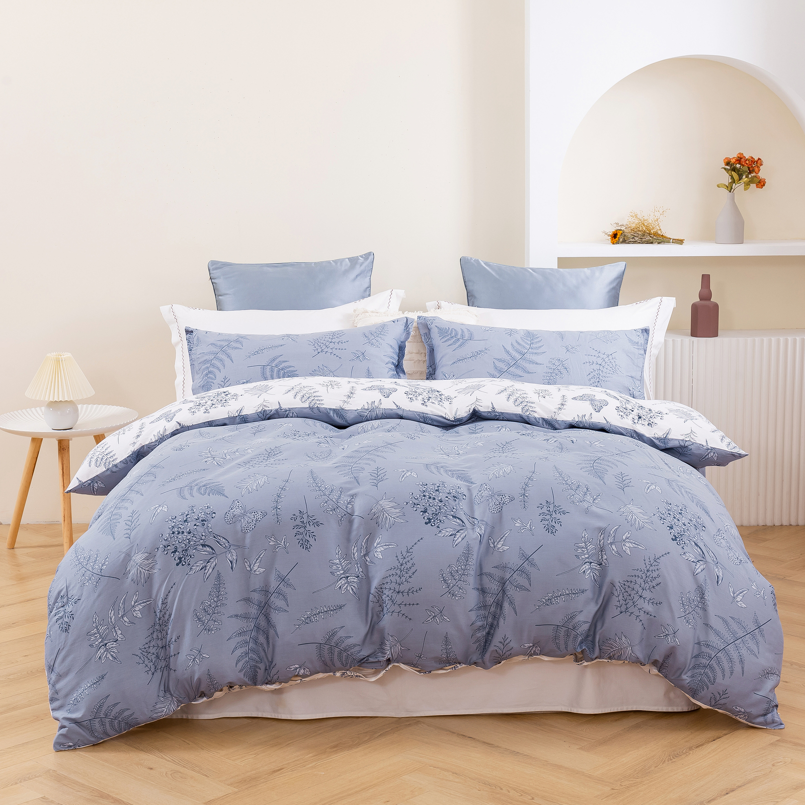 Dreamaker Daphne 100% Cotton Reversible Quilt Cover Set (Single, King Single, - Picture 32 of 50