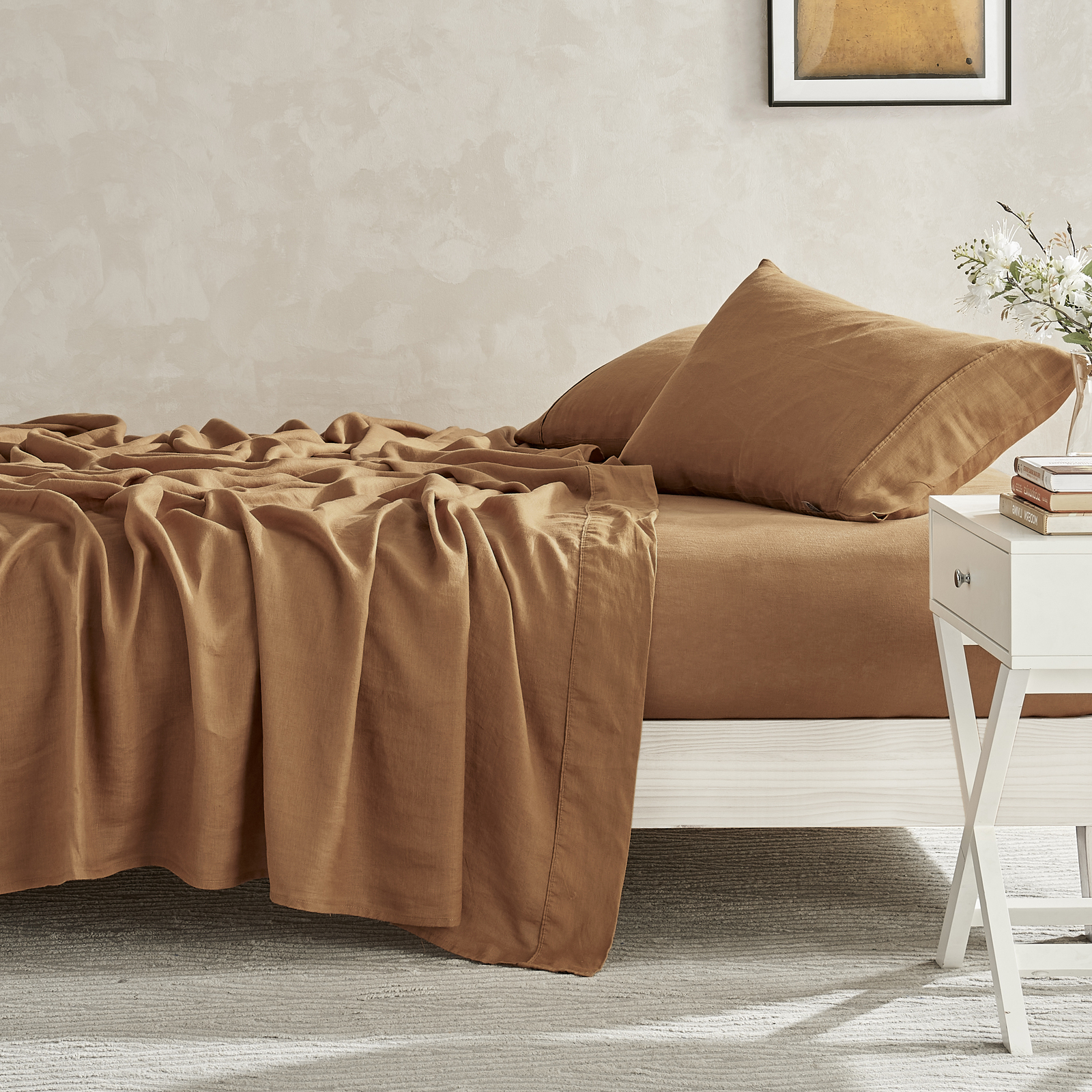 Natural Home Flax Linen Sheet Set Rust - Picture 11 of 24