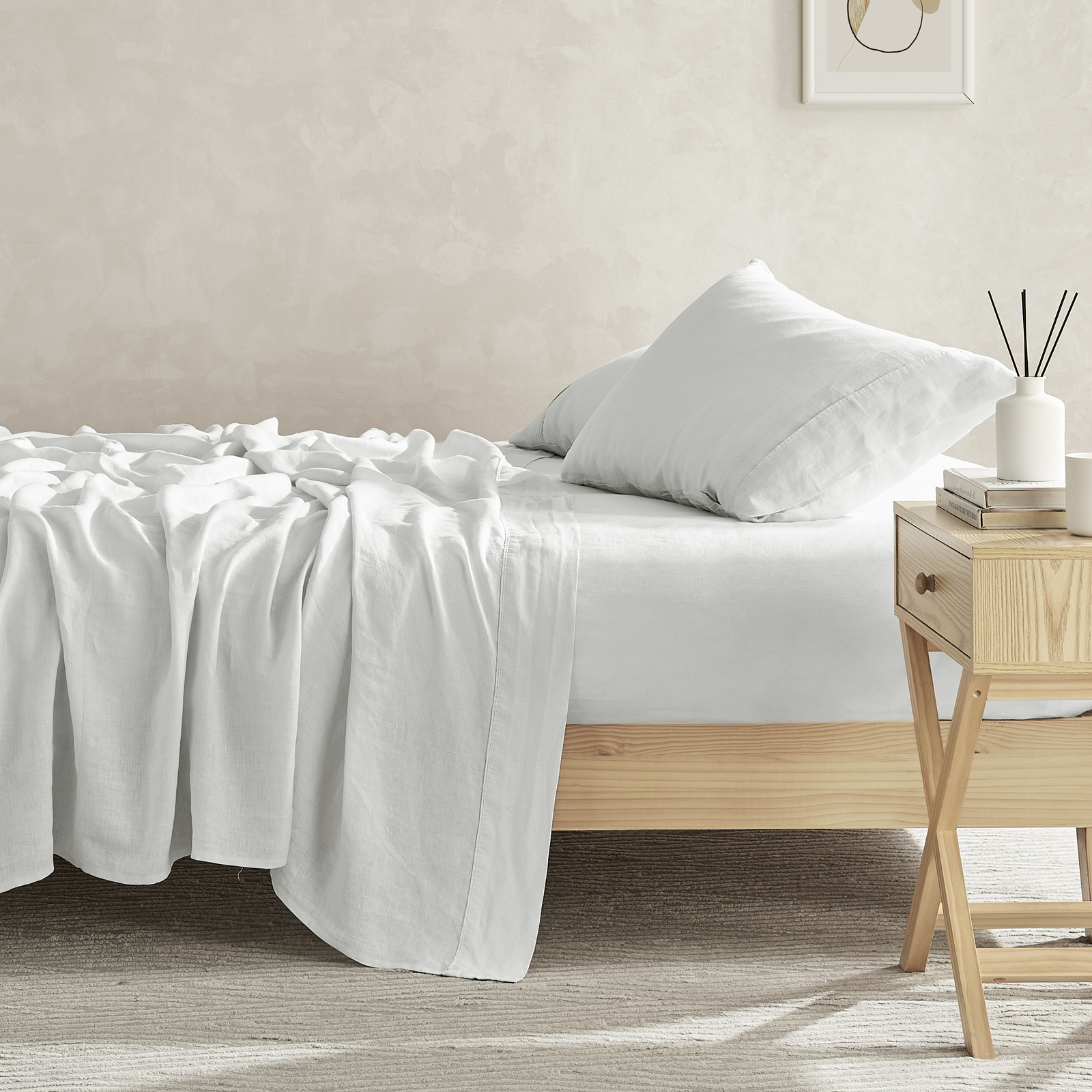 Natural Linen Sheet Set Quilt Cover Set Duvet Doona Single Double Queen King - Picture 16 of 63