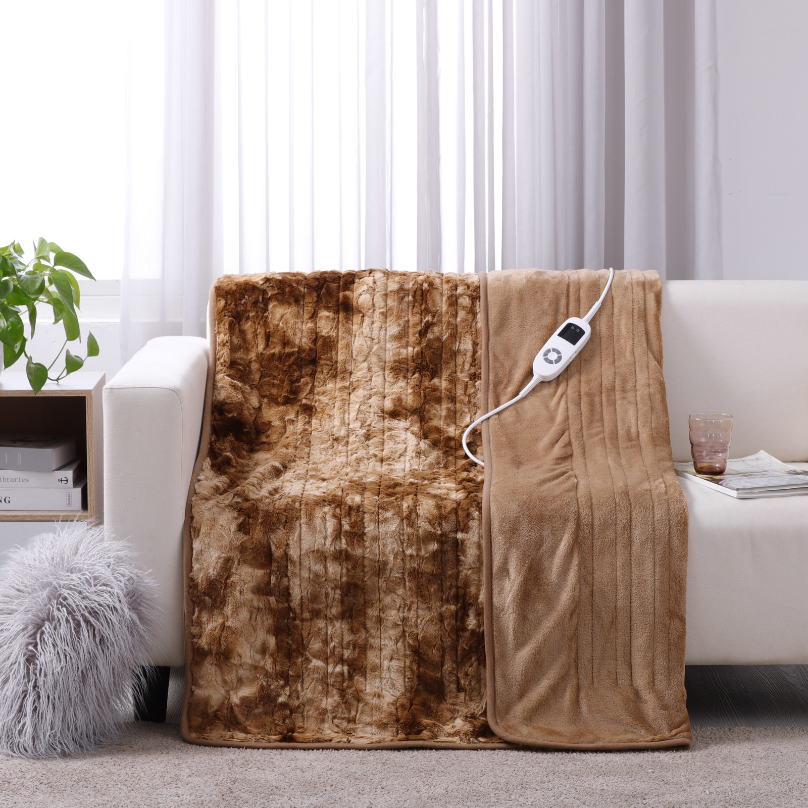 Dreamaker Washable Electric Heated Throw Rug Snuggle Blanket Fleece Faux Fur - Picture 119 of 156