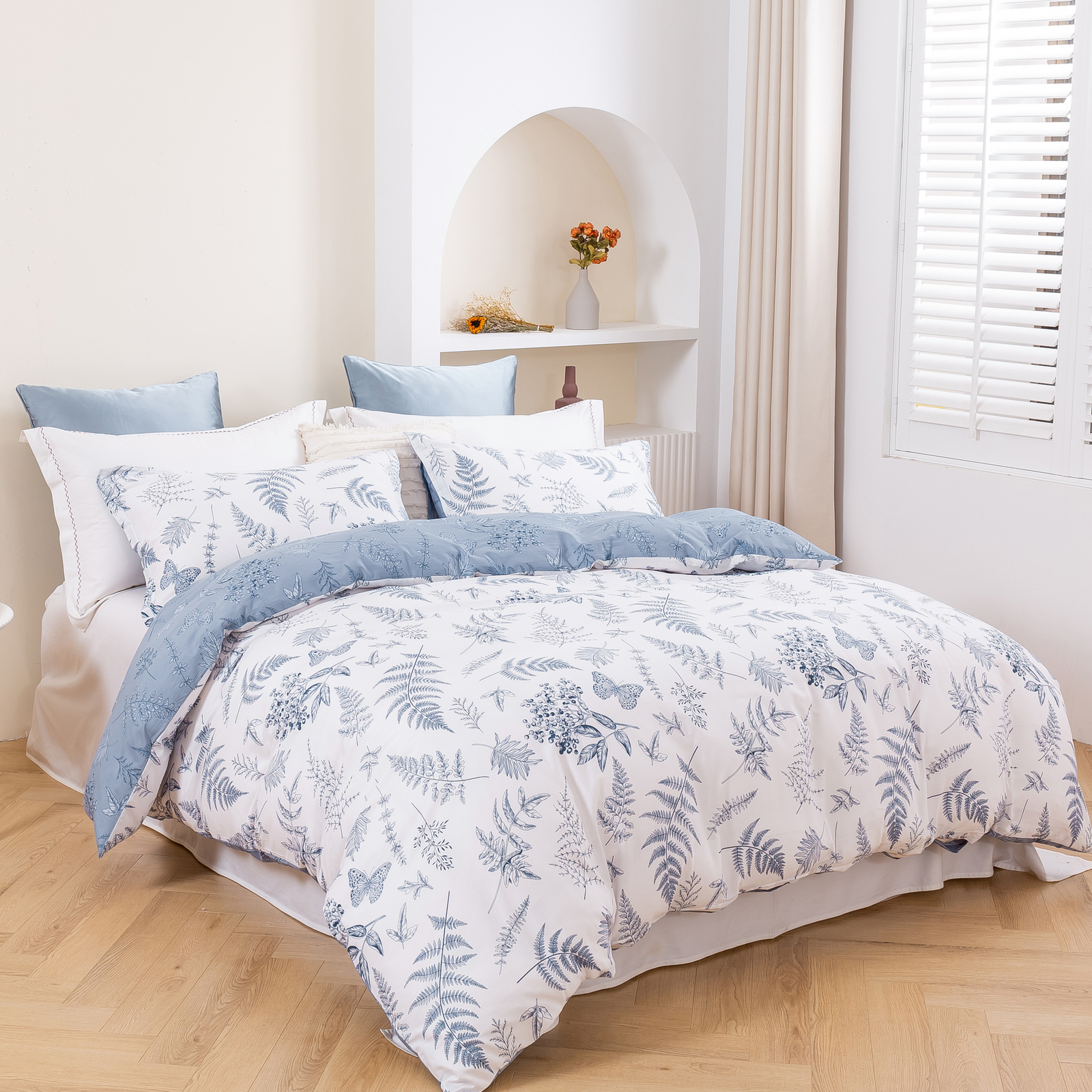 Dreamaker Daphne 100% Cotton Reversible Quilt Cover Set (Single, King Single, - Picture 33 of 50