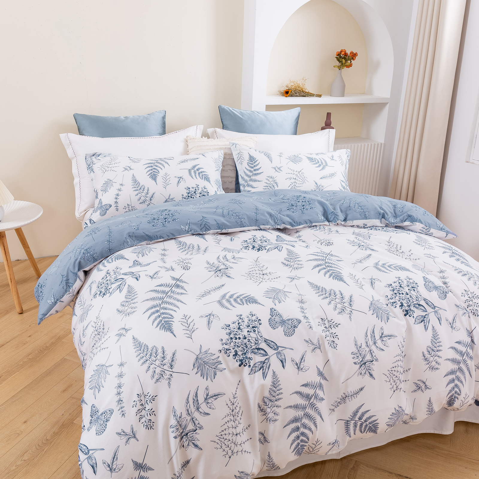 Dreamaker Daphne 100% Cotton Reversible Quilt Cover Set (Single, King Single, - Picture 14 of 50