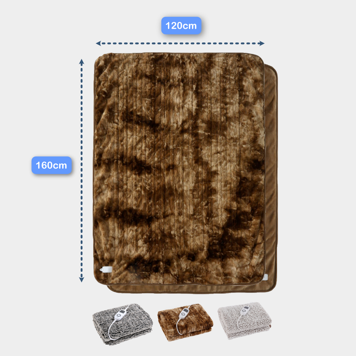 Dreamaker Washable Electric Heated Throw Rug Snuggle Blanket Fleece Faux Fur - Picture 122 of 156
