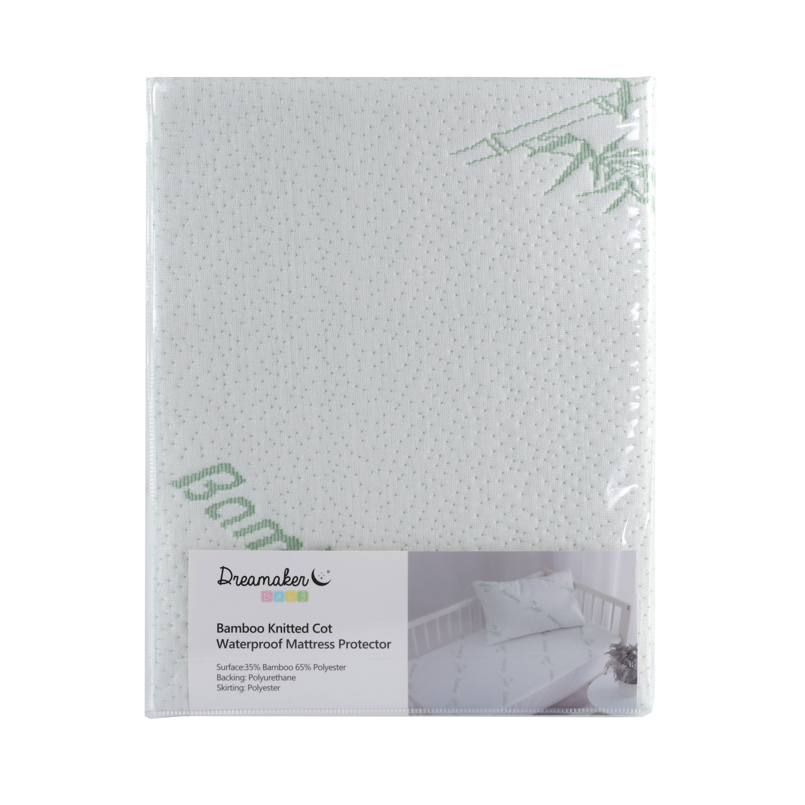 Dreamaker Baby Bamboo Knitted Cot Waterproof Mattress Protector - Picture 14 of 14